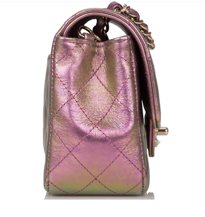 Chanel Mini Rectangular Iridescent Quilted Lambskin Leather Flap Bag