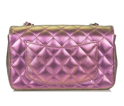 Chanel Mini Rectangular Iridescent Quilted Lambskin Leather Flap Bag