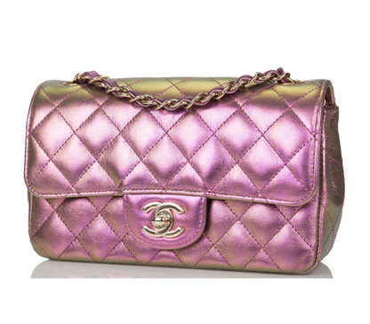 Chanel Mini Rectangular Iridescent Quilted Lambskin Leather Flap Bag