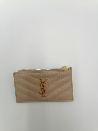 Saint Laurent Matelassé Leather Monogram Long Card Holder