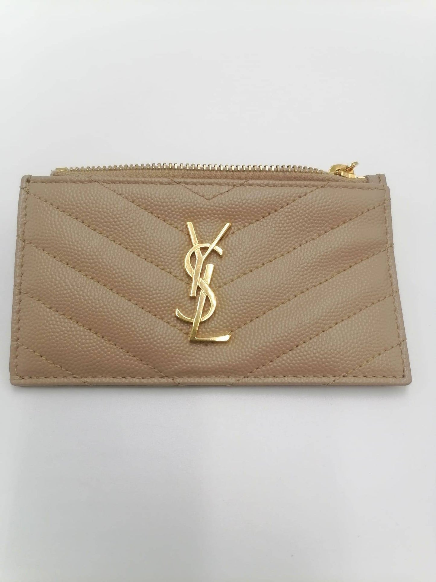 Saint Laurent Matelassé Leather Monogram Long Card Holder