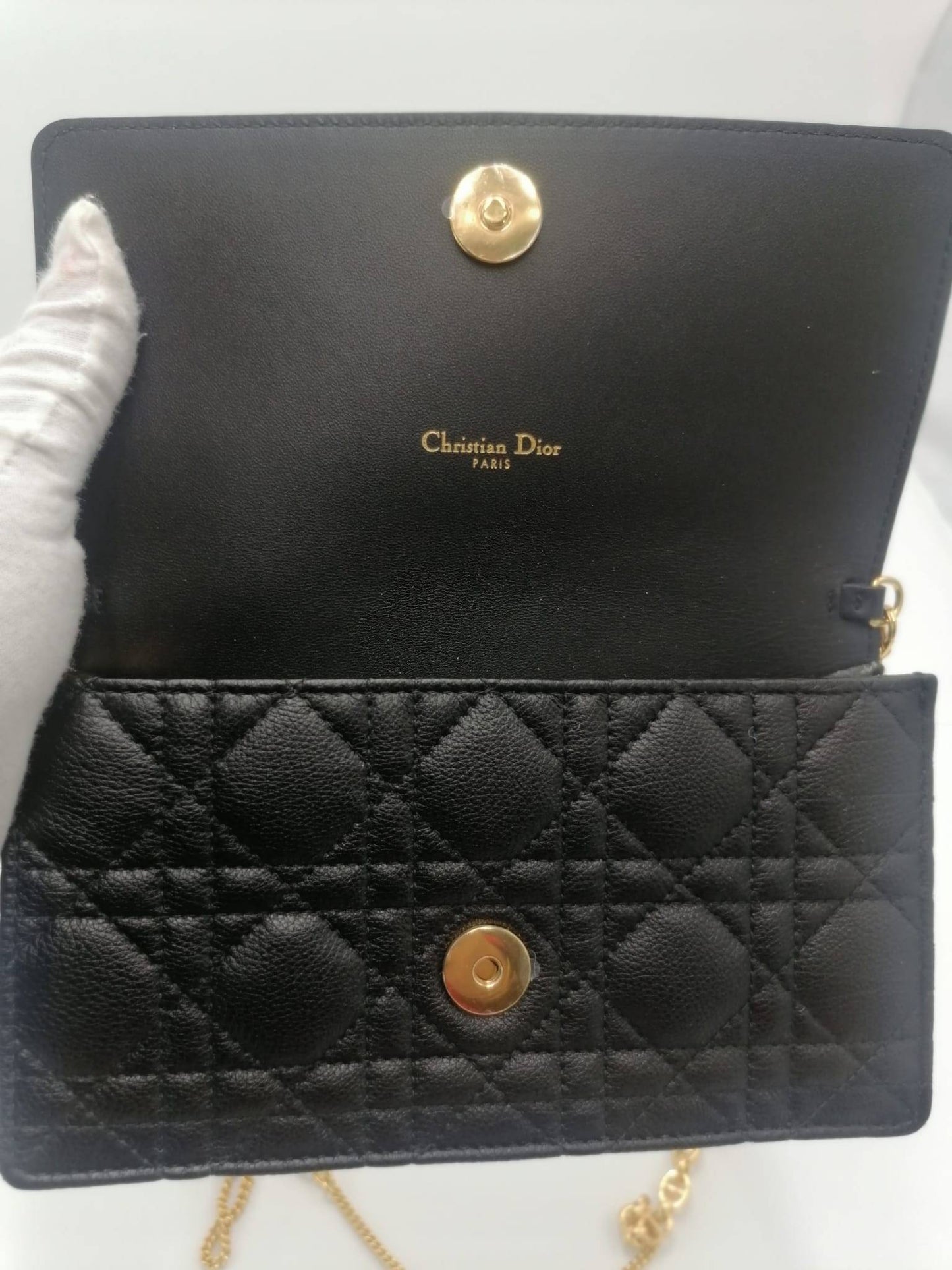 Christian Dior Caro Leather Pouch on Chain