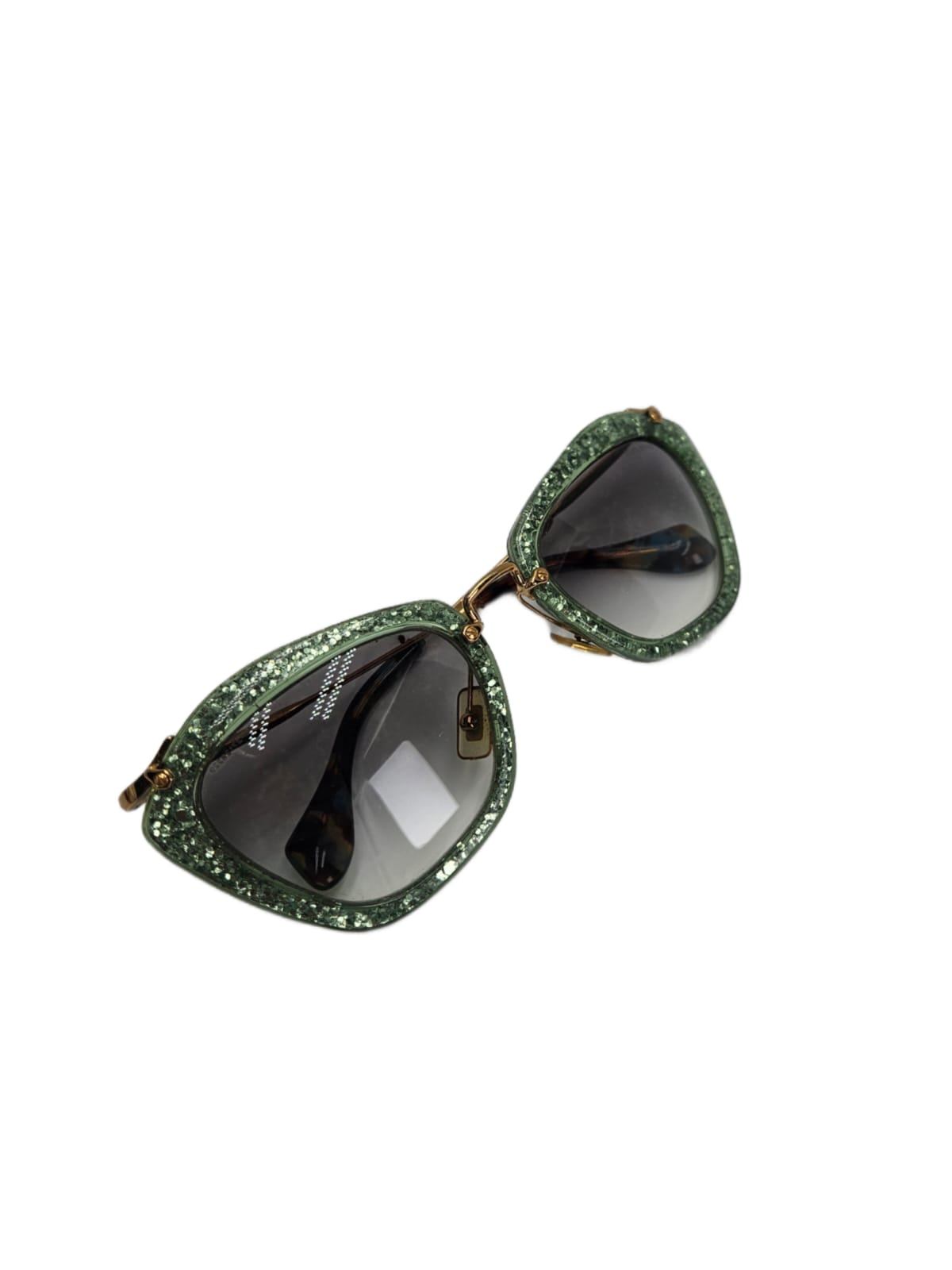 Miu Miu Noir Glitter Sunglasses