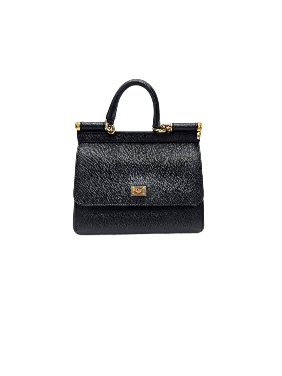 Dolce & Gabbana Black Leather Small Miss Sicily