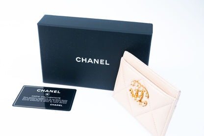 Chanel 19 Quilted Leather Card Holder