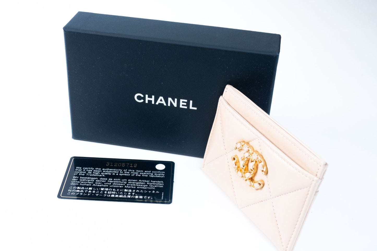 Chanel 19 Quilted Leather Card Holder