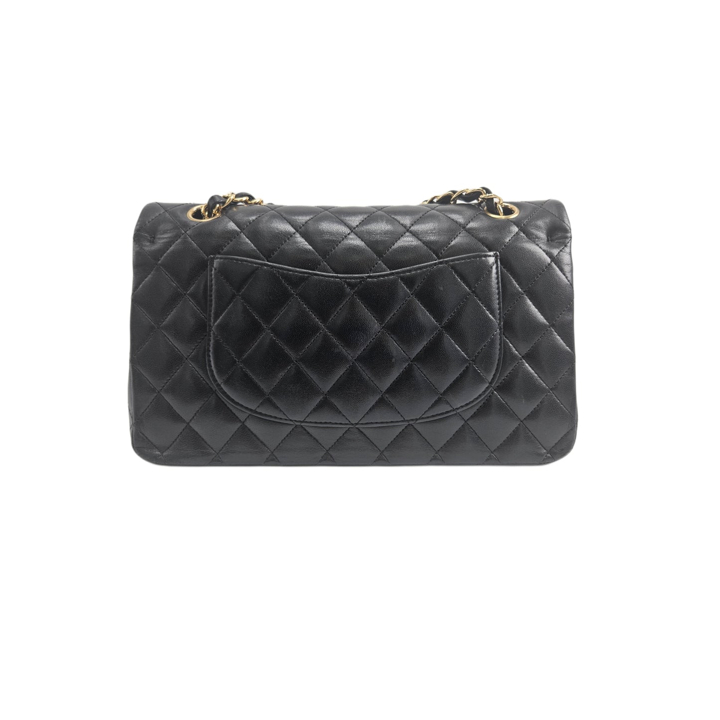 Chanel Black Lambskin Leather Medium Classic Double Flap Shoulder Bag