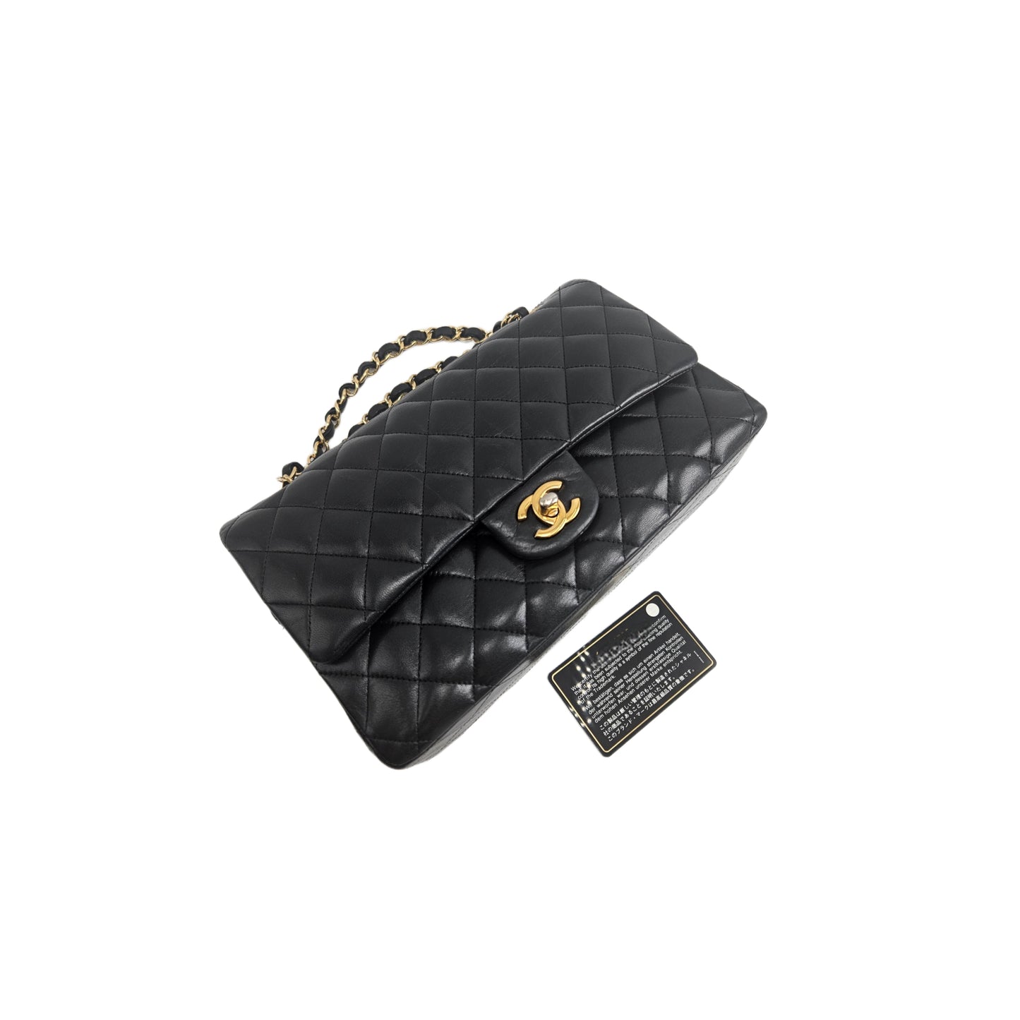 Chanel Black Lambskin Leather Medium Classic Double Flap Shoulder Bag