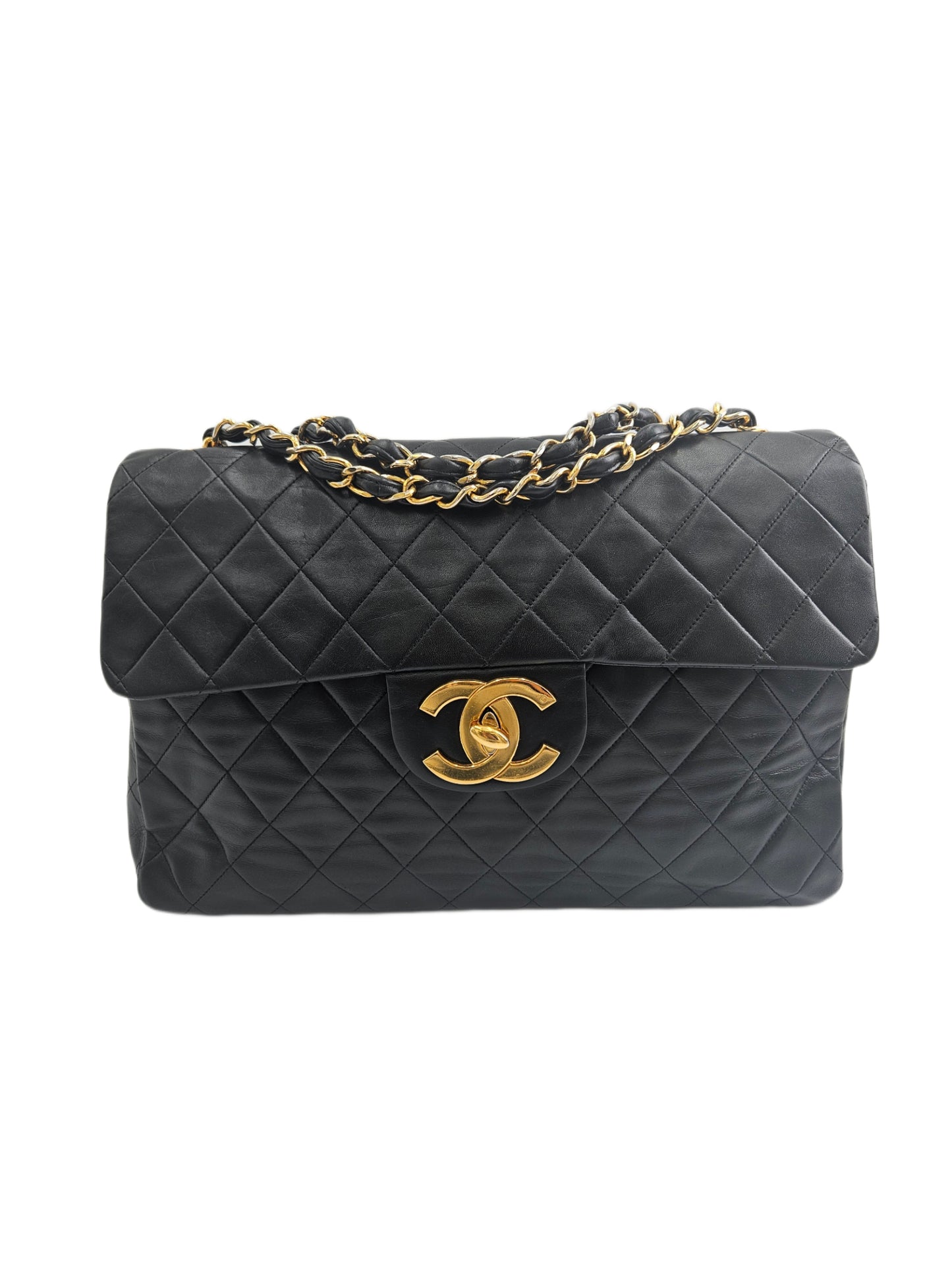 Chanel Black Maxi XL Classic Lambskin Single Flap