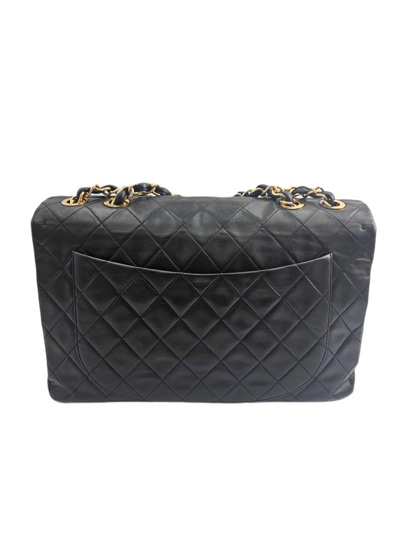 Chanel Black Maxi XL Classic Lambskin Single Flap