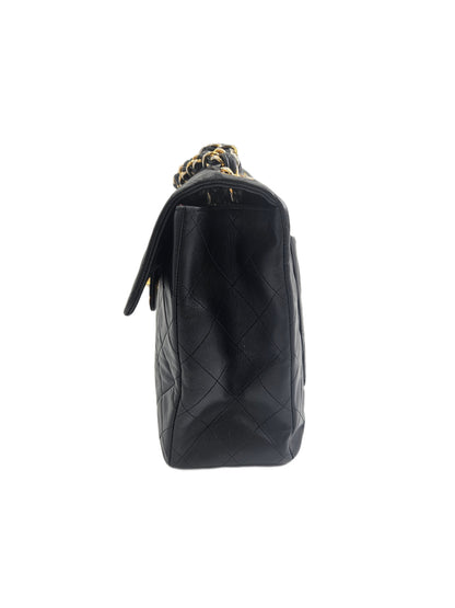 Chanel Black Maxi XL Classic Lambskin Single Flap