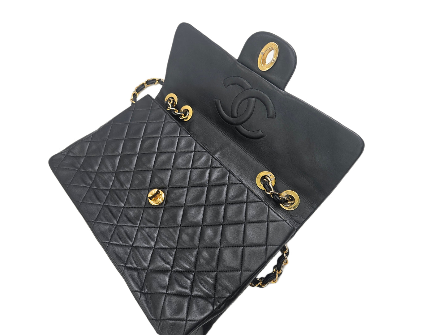 Chanel Black Maxi XL Classic Lambskin Single Flap