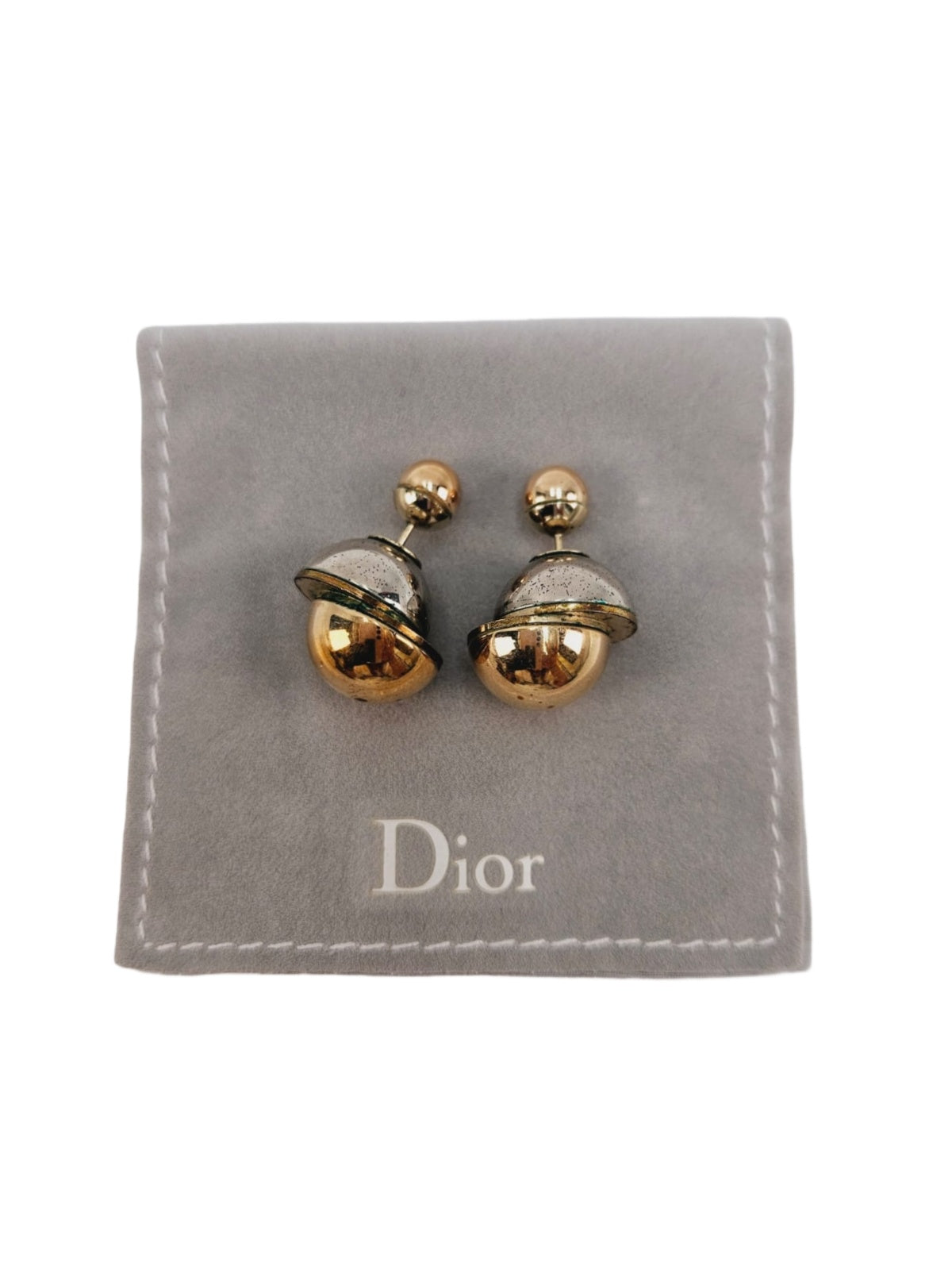 Dior Tribales Two Tone Metallic Stud Earrings