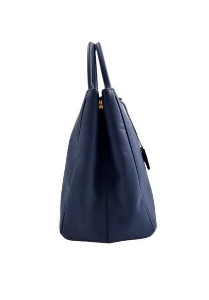 Prada Navy Blue Saffiano Lux Leather  Gardener's Tote