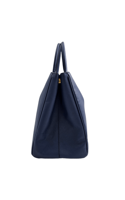 Prada Navy Blue Saffiano Lux Leather  Gardener's Tote