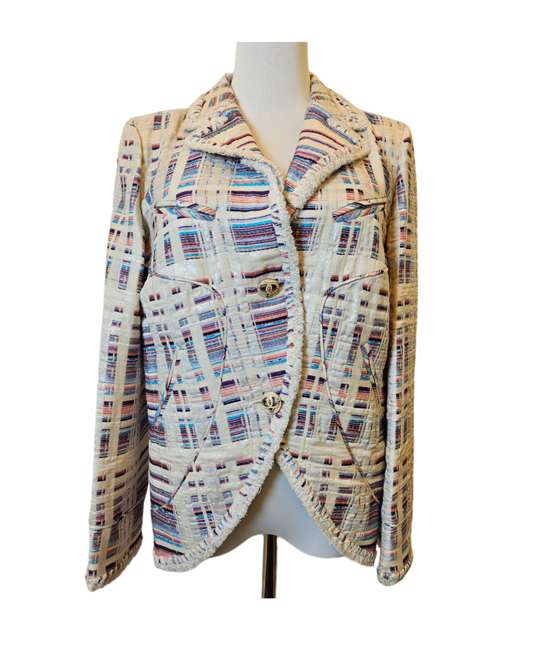 Chanel Vintage Tweed  Ecru Lesage  Multicolor Jacket