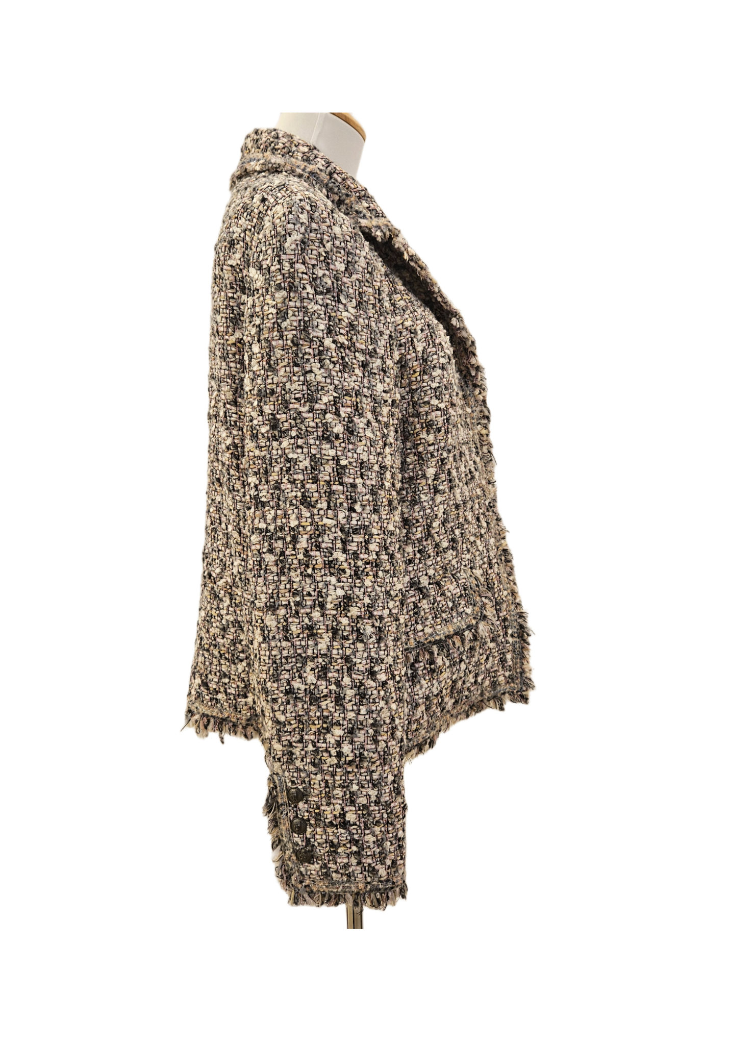 Chanel  Multicolor Tweed Fringed Jacket