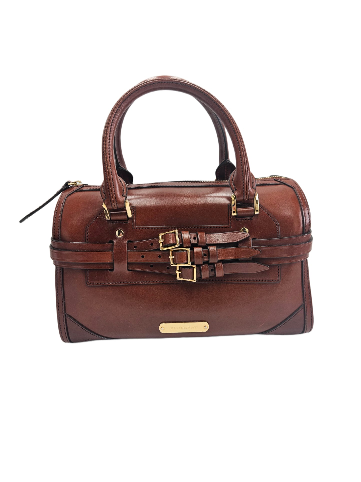 Burberry Bridle Leather Belted Bowler Bag