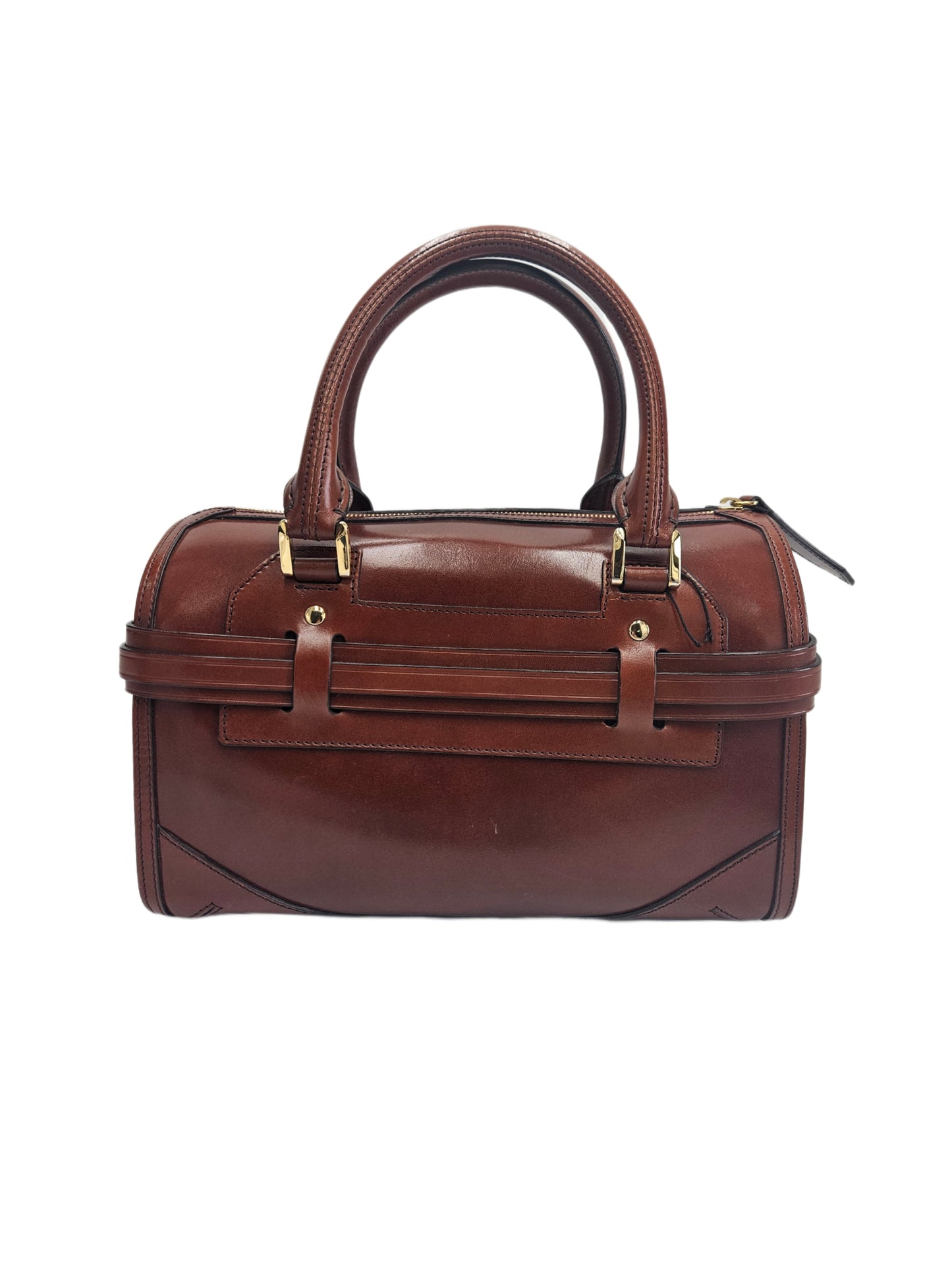 Burberry Bridle Leather Belted Bowler Bag