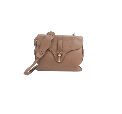 Balenciaga Beige Leather Tube Clasp Top Handle Bag