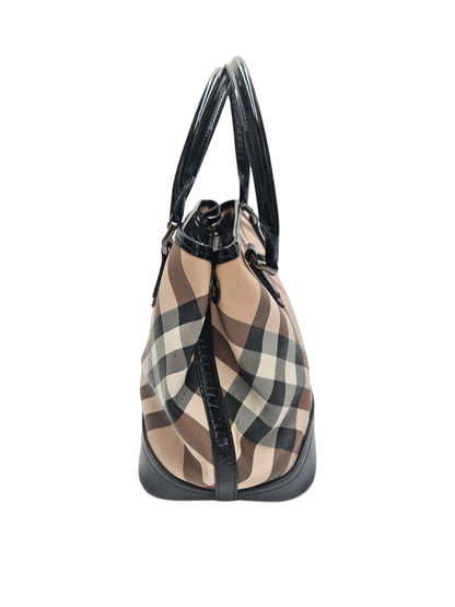 Burberry Nova Check PVC and Patent Leather Eden Tote