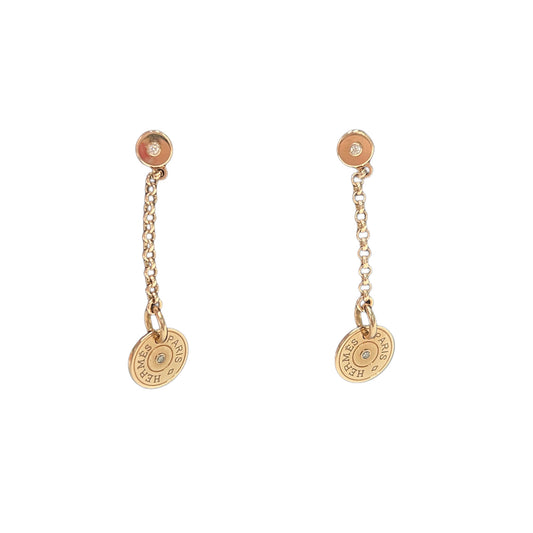 Hermes Gambade Clou De Rose Gold 4D 0.04 CT Earrings