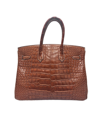 Hermès Fauve Matte Mississippi Alligator Palladium Hardware Birkin 35 Bag