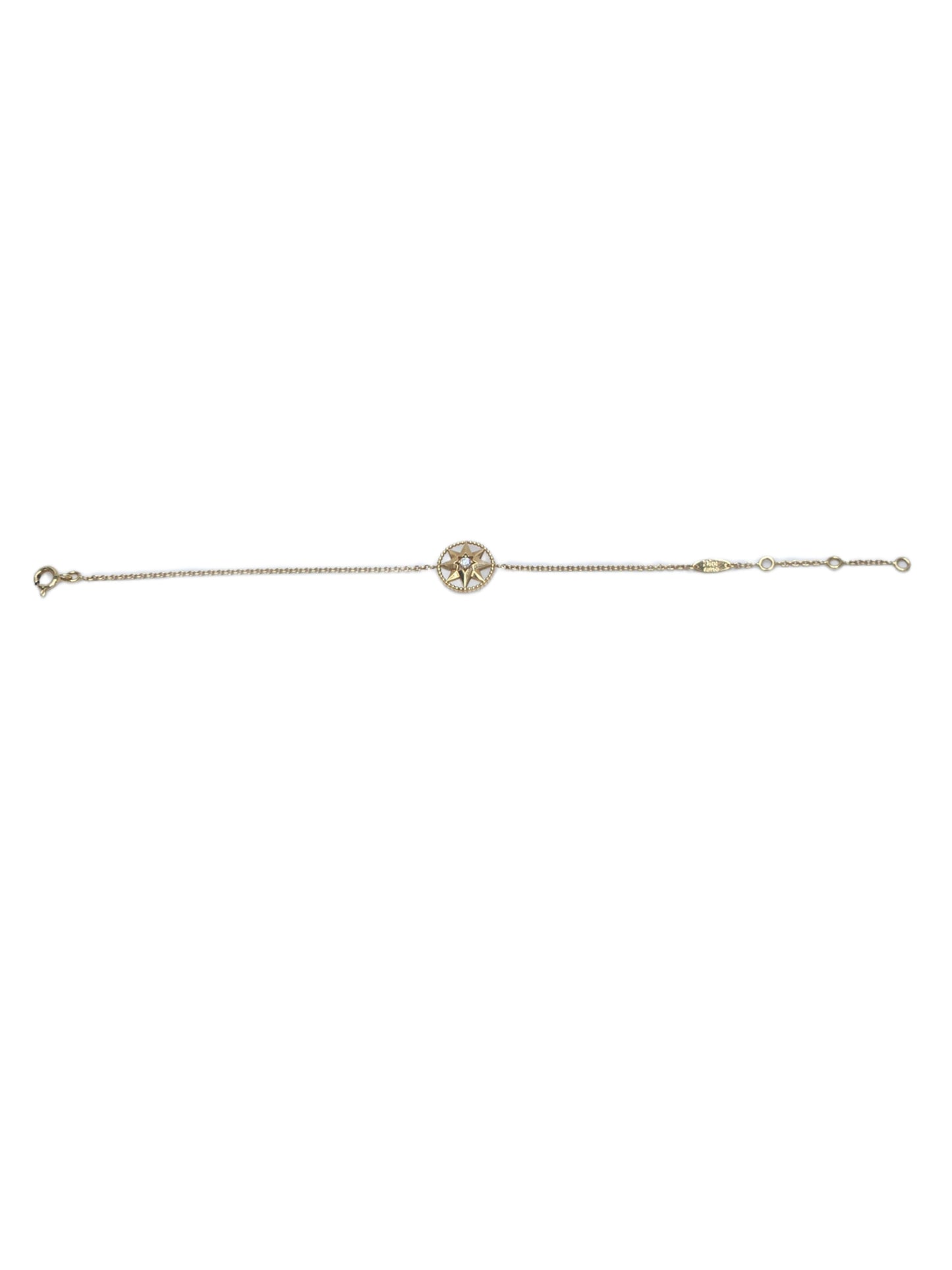 Christian Dior 18K Yellow Gold Diamond Mother of Pearl Rose Des Vents Bracelet