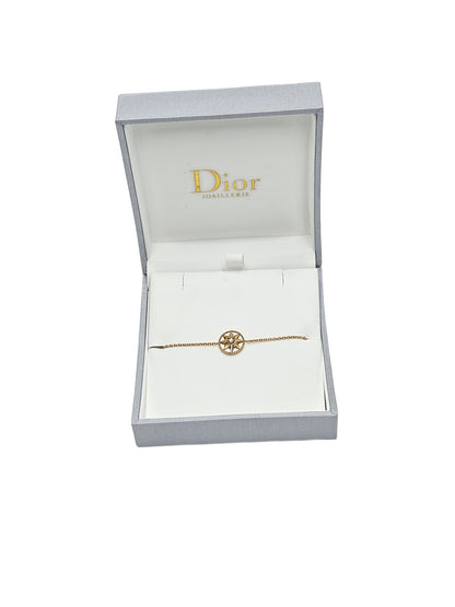 Christian Dior 18K Yellow Gold Diamond Mother of Pearl Rose Des Vents Bracelet