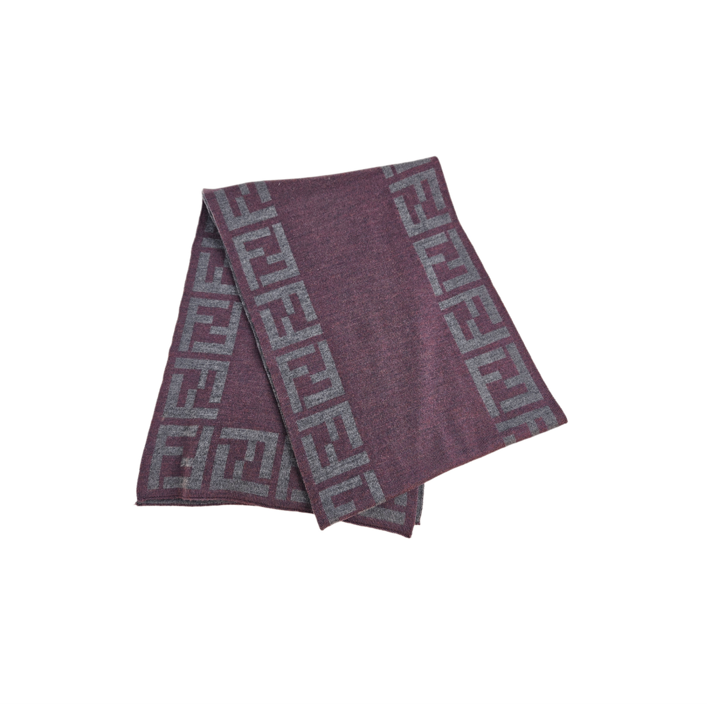 Fendi Wool Zucca FF Logo Scarf