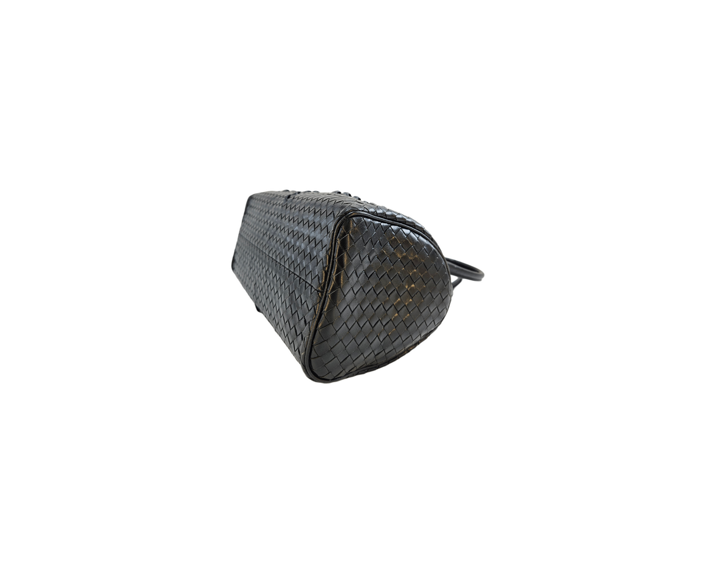 Bottega Veneta Black Intrecciato Leather Satchel