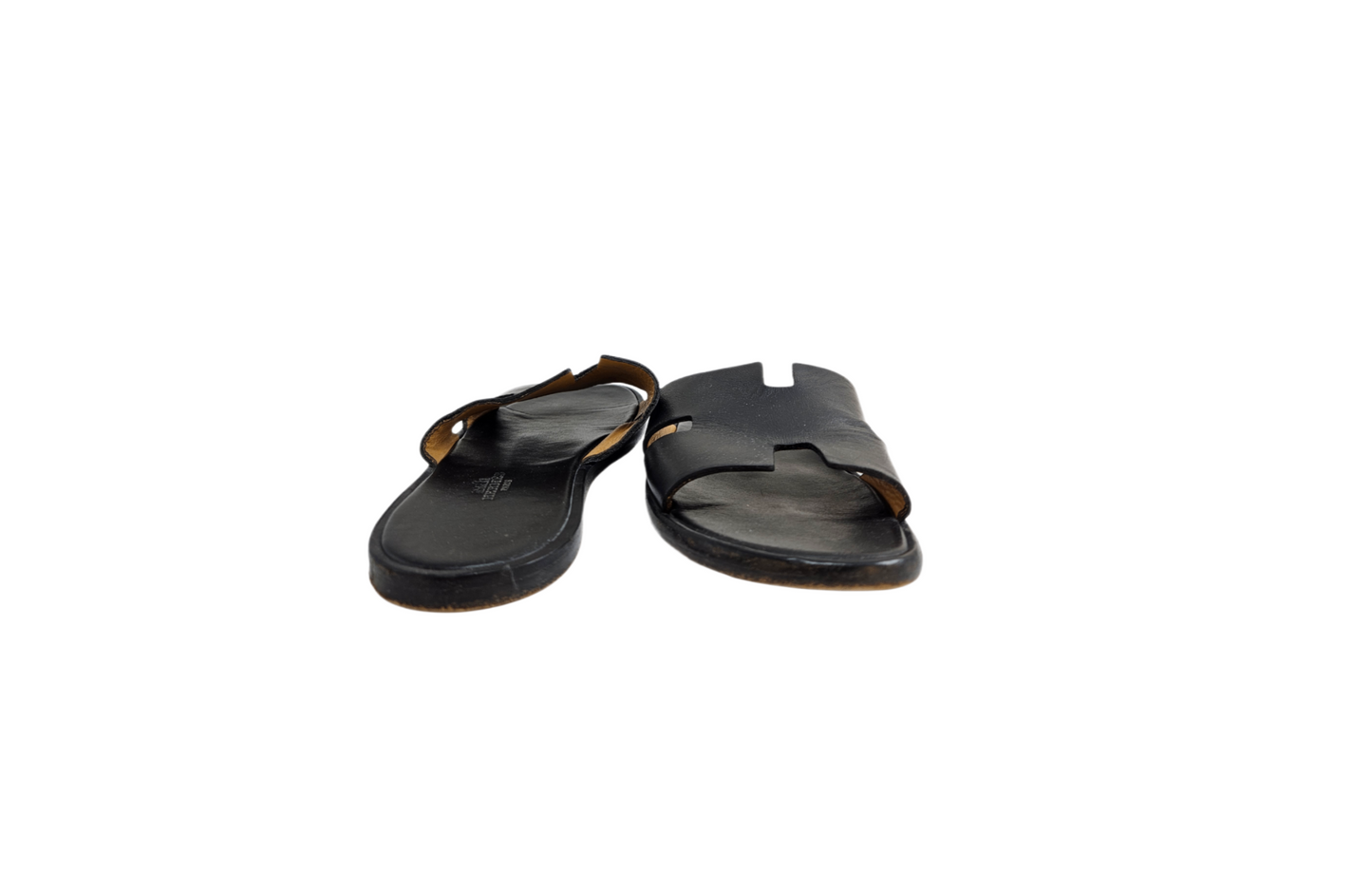 Hermes Black Izmir Sandal Size EU 40