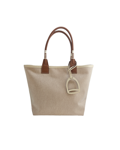 Hermes Beige Canvas Steeple Tote Bag