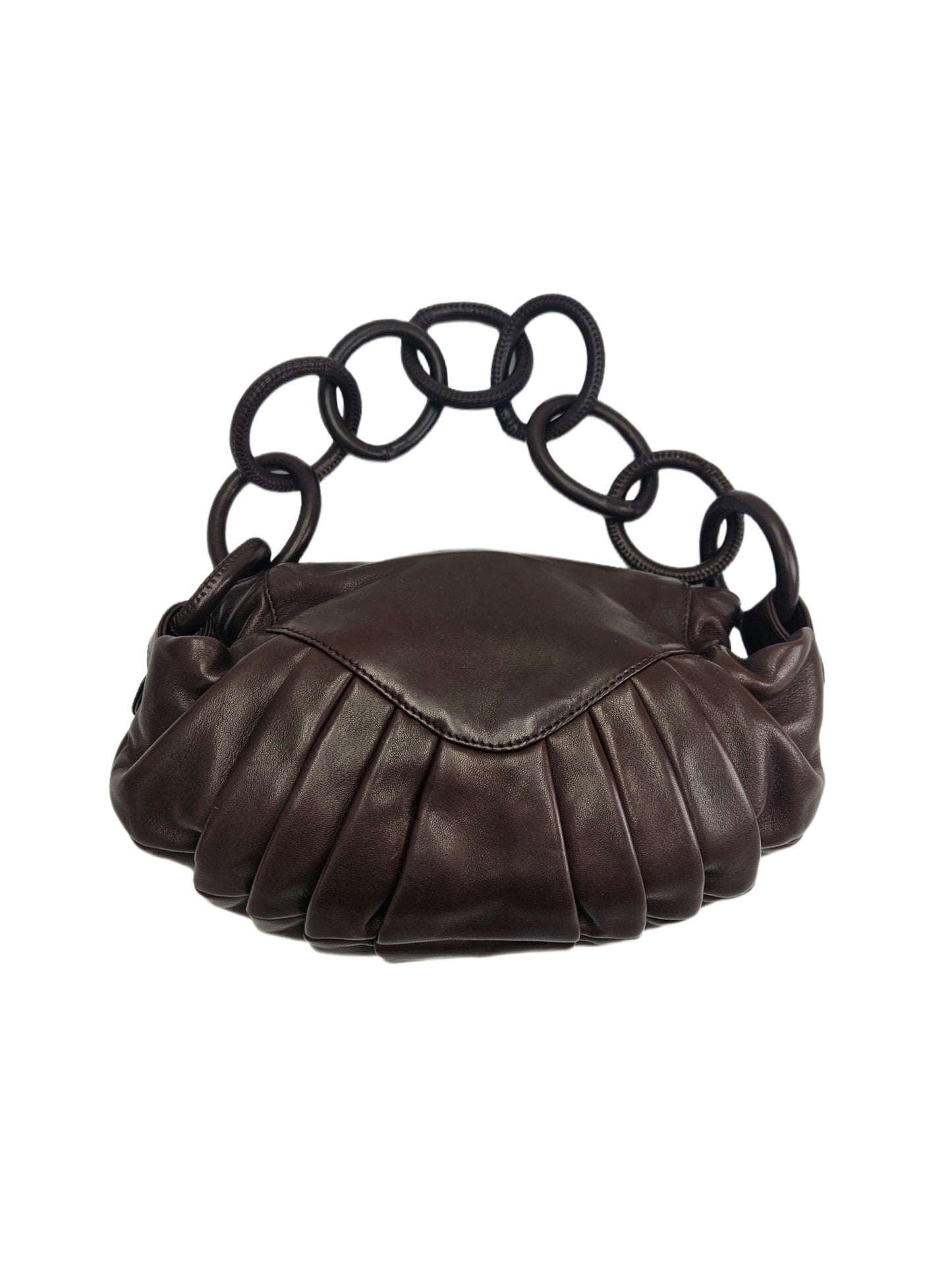 Chanel Pleated Leather Rings CC Flap Shoulder Bag