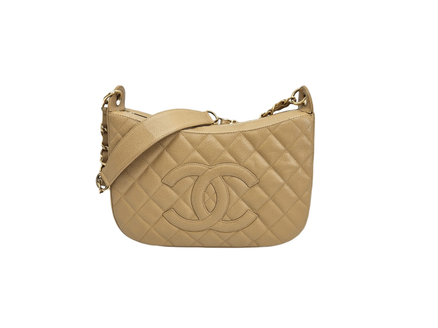 Chanel Beige Leather CC Shoulder Bag