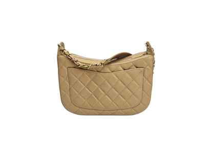 Chanel Beige Leather CC Shoulder Bag