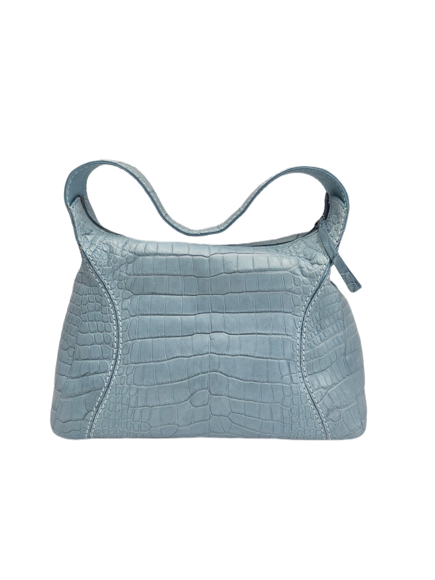 Tods Croco Embossed Shoulder Bag