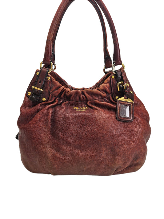 Prada Copper Leather Vitello Daino Hobo