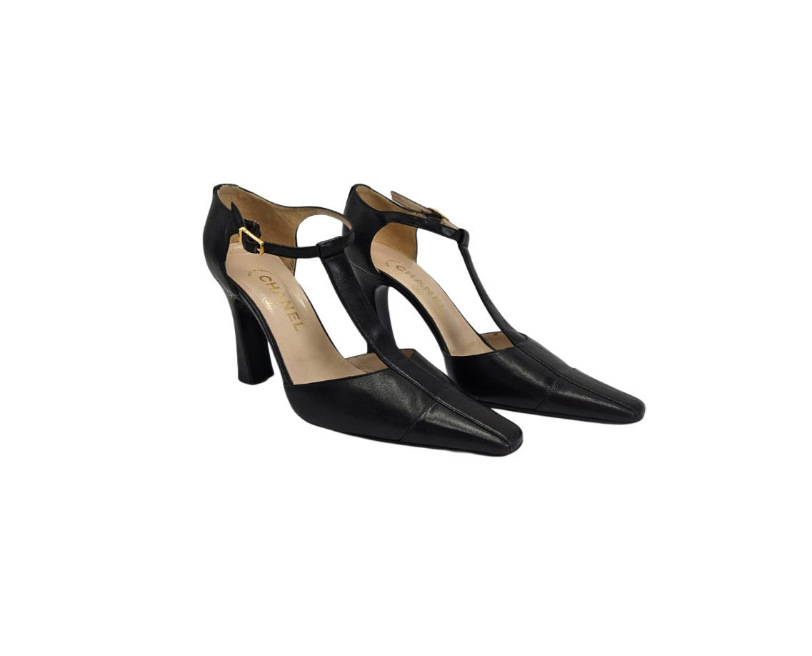 Chanel T-Bar Pumps Eu 38