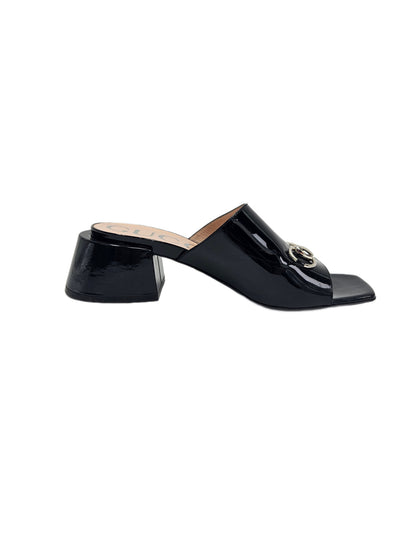 Gucci Black Horsebit Block Heel Slide Sandal Eu 38