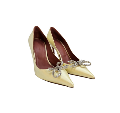 Amina Muaddi Rosie Satin Pumps Size EU 39.5