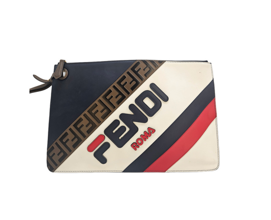 Fendi Roma  x Fila Mania Leather Clutch