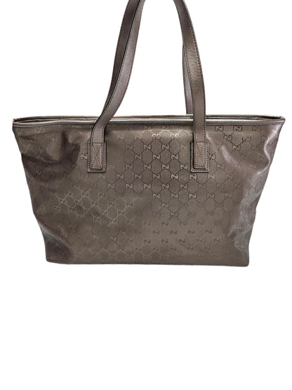 Gucci Gunmetal GG Coated Canvas Medium Imprime Tote