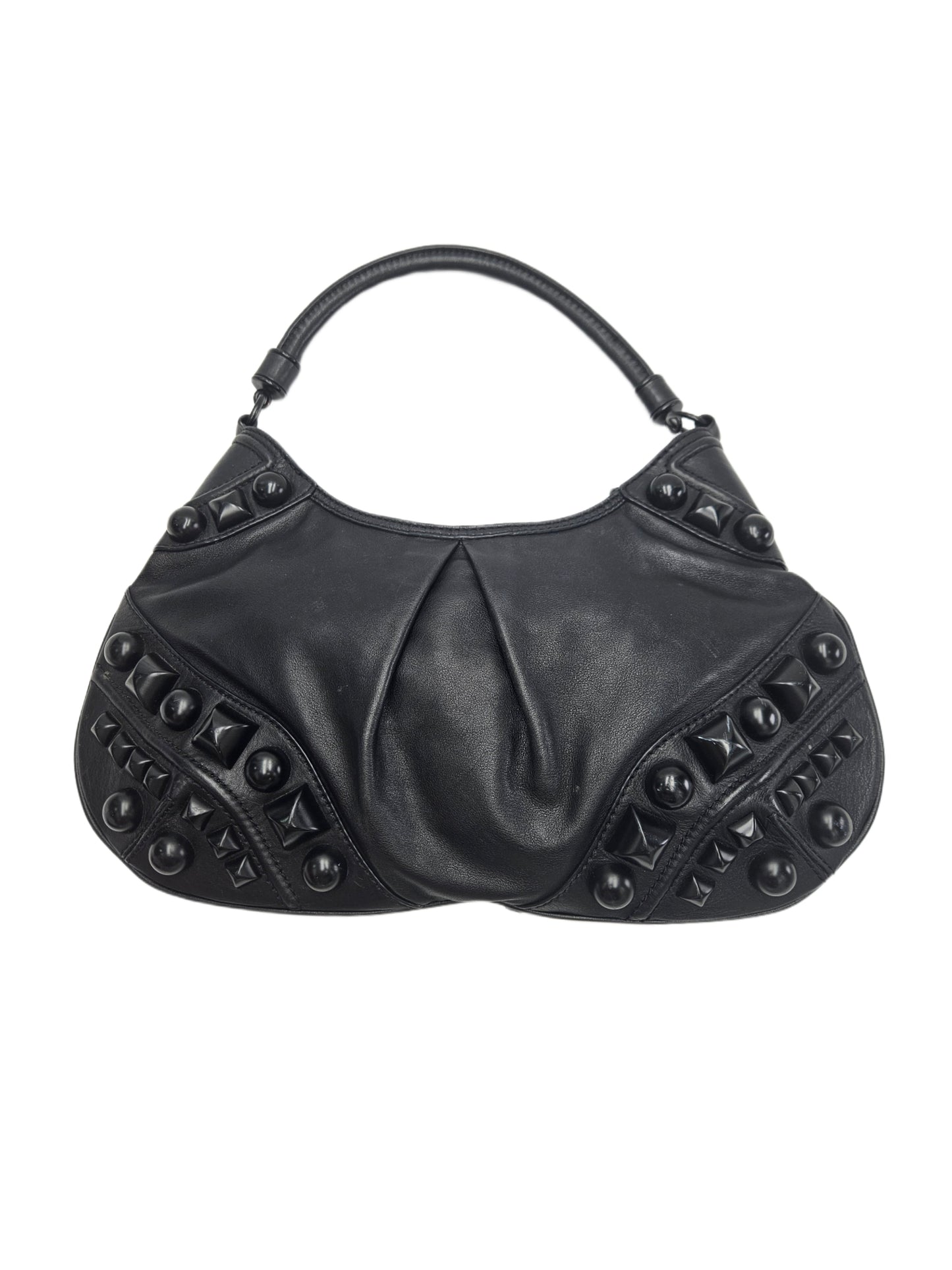 Burberry Leather Bead Studs Hobo Shoulder Bag