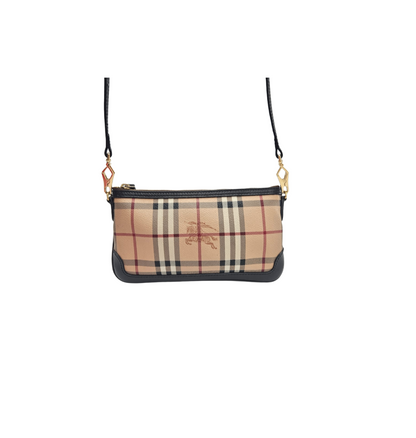 Burberry Haymarket Check Small Peyton Crossbody Clutch Bag