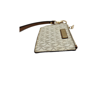 Michael Kors  Signature Coated Canvas and Leather Zip Card Holder