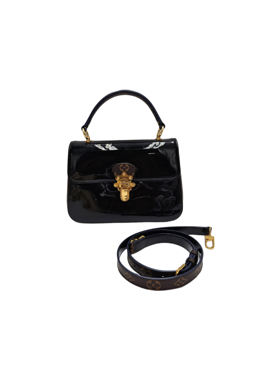 Louis Vuitton Black Vernis Leather And Monogram Canvas Cherrywood PM Bag