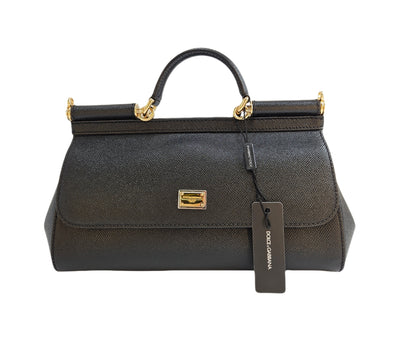 Dolce & Gabbana Sicily Long Medium Top-handle Bag in Polished Leather