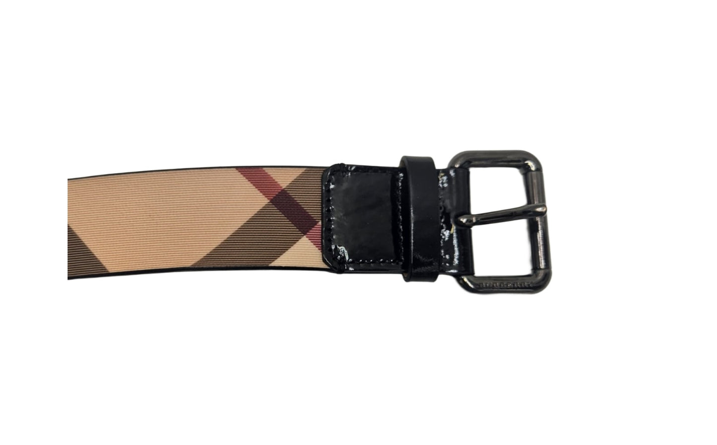 Burberry Beige/Black Nova Check PVC and Leather Belt 75CM