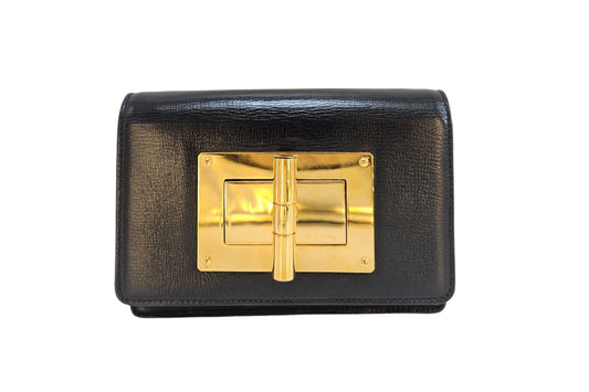 Tom Ford Black Leather Small Natalia Shoulder Bag